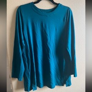 J. Jill Teal Long Sleeve Tunic Premium Pima Cotton size medium